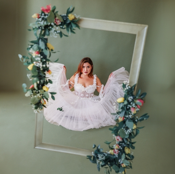 Ava Gowns Willow Tea Length White Bridal Gown - Picture 2 of 6